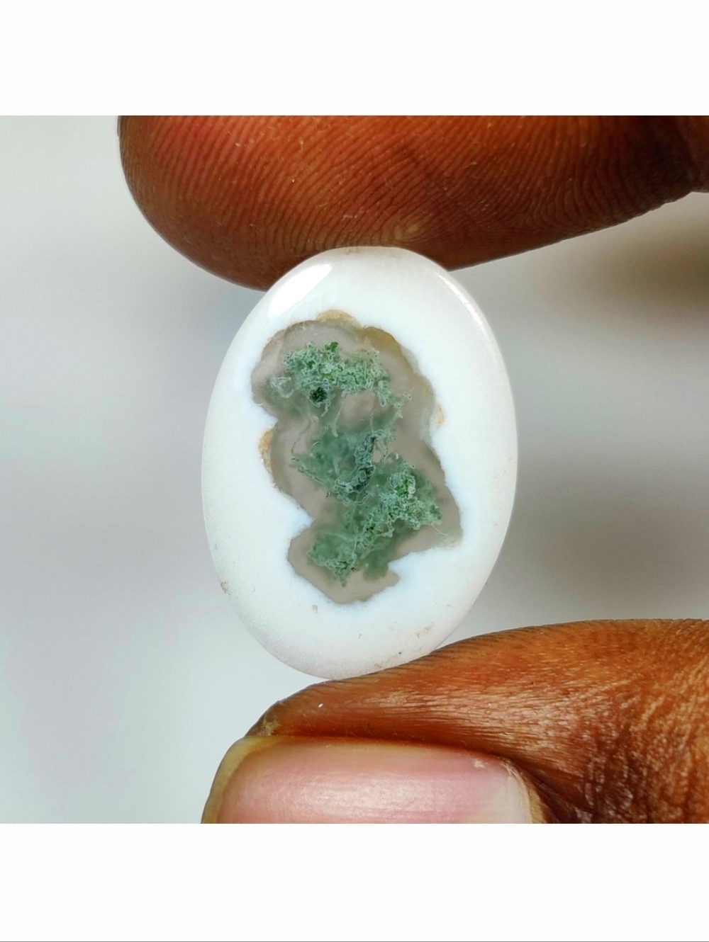 11.06 Ct Natural Solar Moss Agate Oval Cab